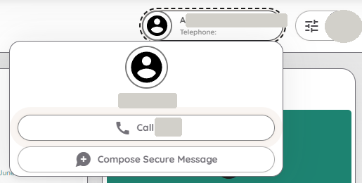 Selecting a planner's name to call or compose a secure message
